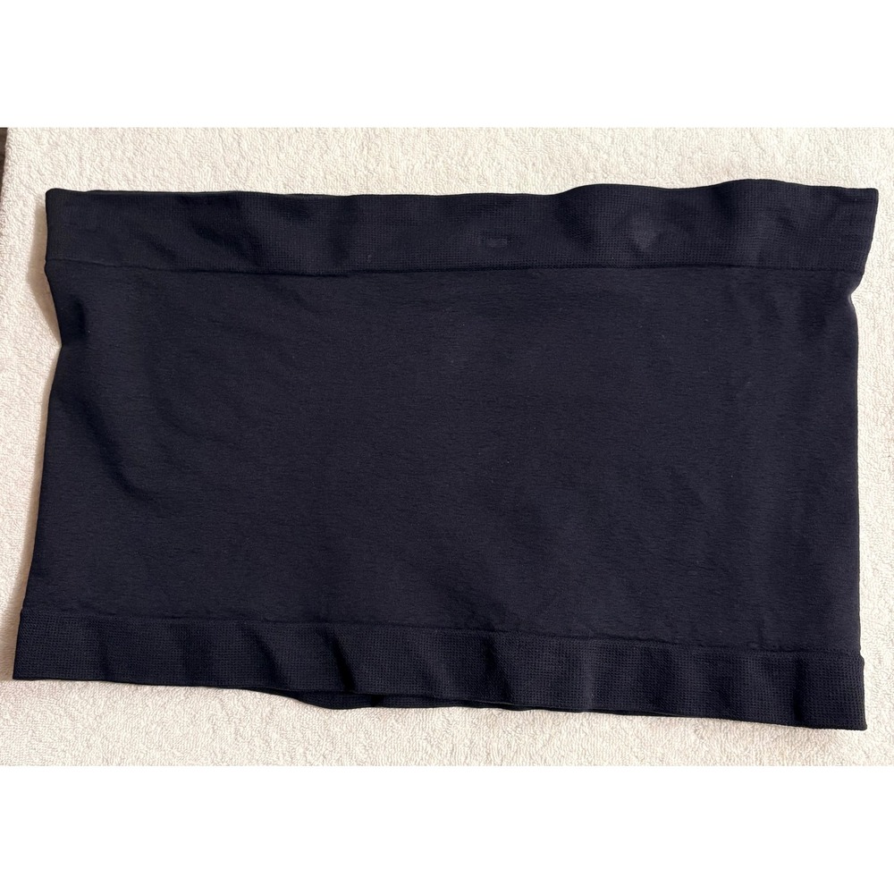 Black Seamless Bandeau Tube Top Plus Size 3X 4X Tactel Lycra AW3041 Made in USA - Picture 3 of 3